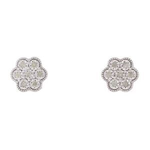Effy Earring Diamond Studs Sterling Silver Set Natural Bouquet Stud Earrings